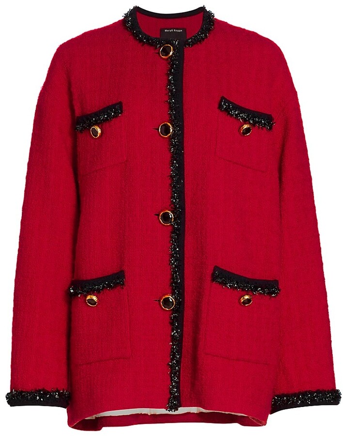 mumlende dosis Port Womens Red Tweed Jacket | ShopStyle