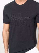 Thumbnail for your product : Corneliani slogan-embossed logo T-shirt