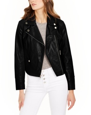 guess women's faux leather jackets
