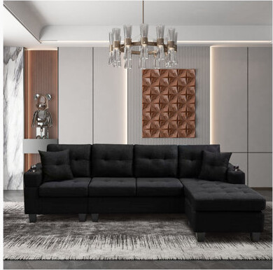 Latitude Run MEGA Right Sectional Sofa With Footrest Convertible Corner Sofa With Armrest Storage Living Room And Apartment Sectional Sofa Right Chaise Longue