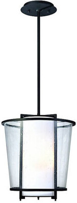 ALAN MIZRAHI LIGHTING Lantern Cylinder Chandelier with Wrought Iron Troy Accents
