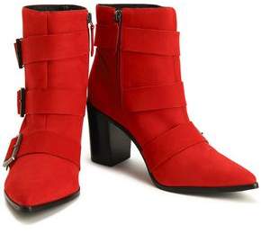 Schutz Buckled Suede Ankle Boots