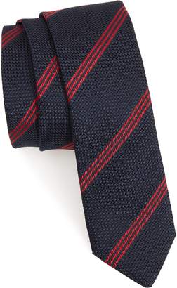 Eleventy Stripe Wool Skinny Tie
