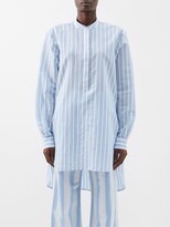 Thumbnail for your product : Totême Stand-collar Longline Cotton-blend Poplin Shirt