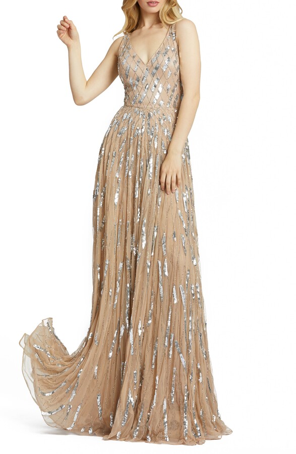 champagne sequin cocktail dress