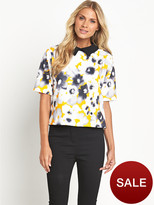 Thumbnail for your product : South Collared Crepe Printed Top