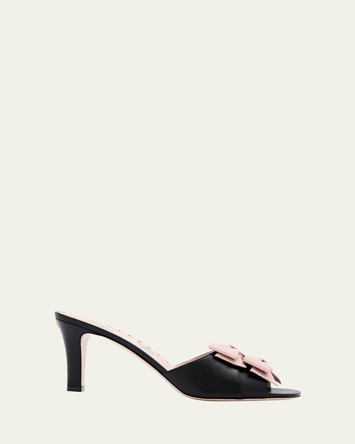 Valentino Garavani Bowow Leather Stiletto Mule Sandals