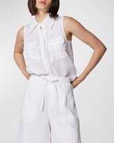Thumbnail for your product : Equipment Camila Sleeveless Button-Down Linen Shirt