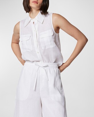 Equipment Camila Sleeveless Button-Down Linen Shirt