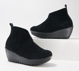 black velvet wedge shoes