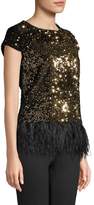 Thumbnail for your product : Milly Feather Hem Sequined Tee