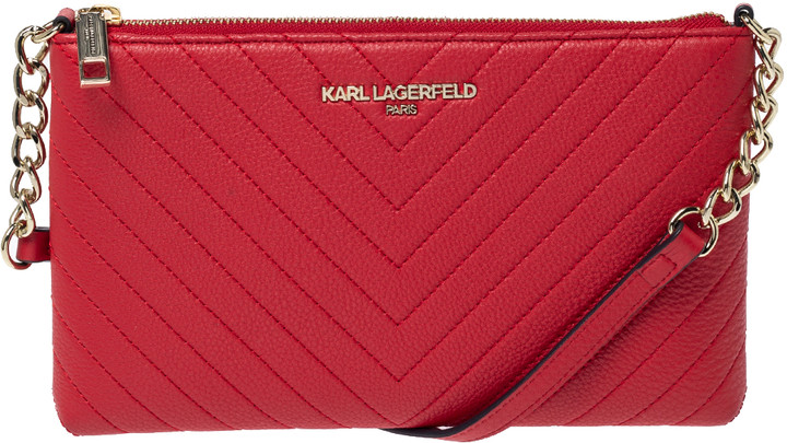gigi red leather handbag