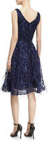 Thumbnail for your product : David Meister Sleeveless Lace Eyelash Dress, Royal