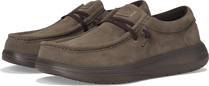 Hey Dude Wally COMF Suede Men's Lace-up Boots Major Brown/Mole Brown : 11 M, Canvas/Suede