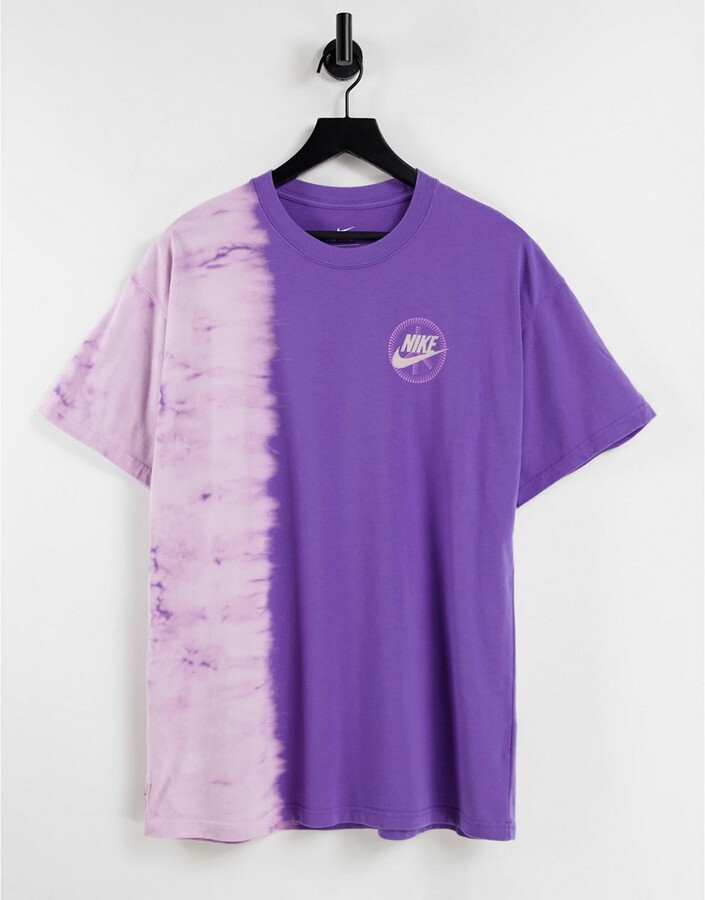 Nike Unity Swoosh ombre acid wash t-shirt in purple - ShopStyle