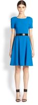 Thumbnail for your product : Jason Wu Belted Ponte Flounce Dress