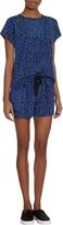 Thumbnail for your product : Sea Leopard Print Short Sleeve Blouse-Blue