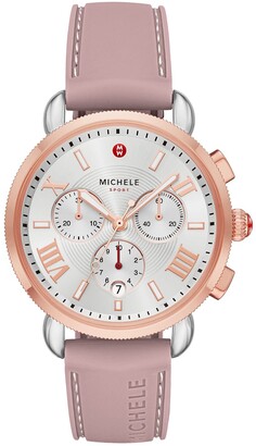 Michele Sporty Sail Stainless Steel Watch in Pink