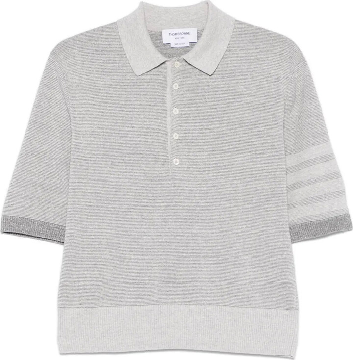 Thom Browne 4-Bar stripe cotton polo shirt