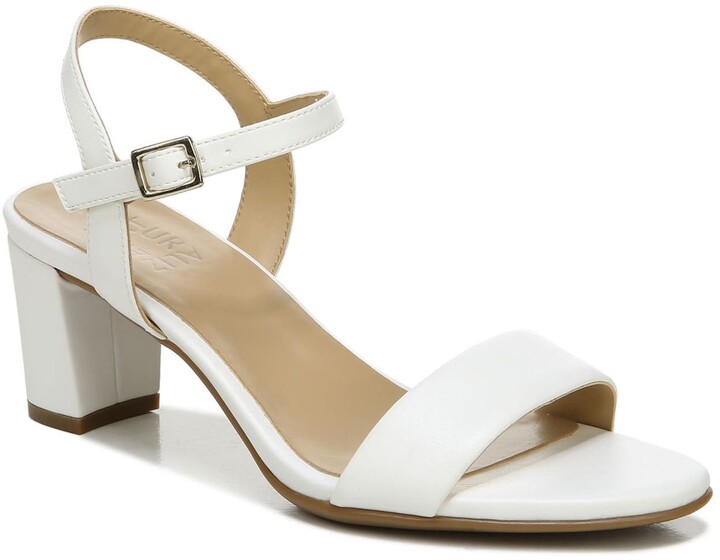 wide width heels white