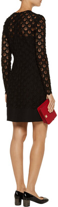 Valentino Layered Cotton-blend Guipure Lace And Crepe Mini Dress