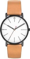 Thumbnail for your product : Skagen Signatur Silver Tone Dial Tan Leather Strap Mens Watch