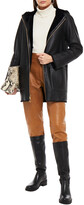 Thumbnail for your product : Sandro Reversible leather-trimmed shearling coat