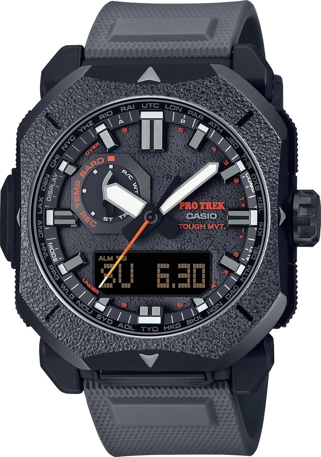 Casio PRW6900BF Series | Pro Trek | Black | 100M WR | 1/100 SEC Stop Watch | Compass/Alt/Baro-Thermo | Tough Solar Power/Atomic Timekeeping | 1-100 SEC Stopwatch | Countdown Timer | World Time