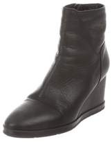 Thumbnail for your product : Aquatalia Leather Wedge Ankle Boots Black Leather Wedge Ankle Boots