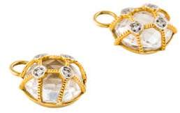 Jude Frances 18K White Topaz & Diamond Lattice Earring Charms