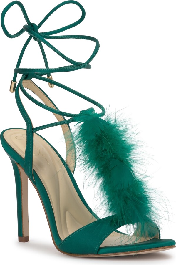 Jessica Simpson Women's Jenzin Feather Wrap Dress Sandals