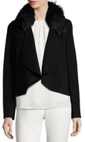 Thumbnail for your product : Halston Fox Fur Collar Open-Front Jacket