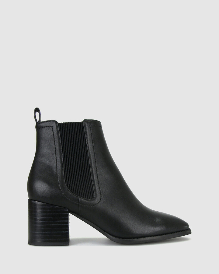 betts Women's Black Chelsea Boots Chilly Block Heel Boots