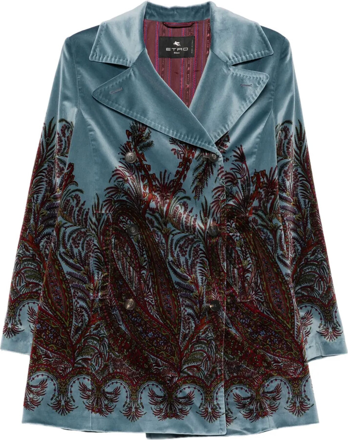 Etro Floral-Print Velvet Jacket