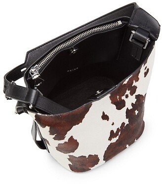 Reiss Mini Hudson Calf Hair Bucket Bag