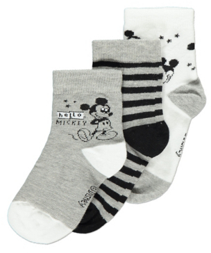 Disney George 3 Pack Mickey Mouse Ankle Socks