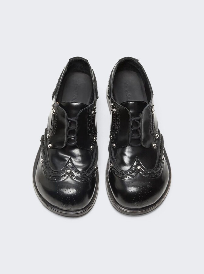 Acne Studios Lace Up Leather Shoes Black