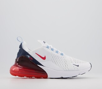 Nike Air Max 270 Trainers White Chilie Red Midnight Navy - ShopStyle