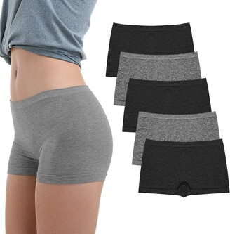Women's Boyshort Underwear Seamless Panties No Show Boxer Briefs 5 Pack