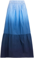 Thumbnail for your product : Tibi Gathered Dégradé Cotton Midi Skirt