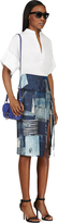 Thumbnail for your product : Altuzarra Navy Graphic Print Obi Midi Skirt