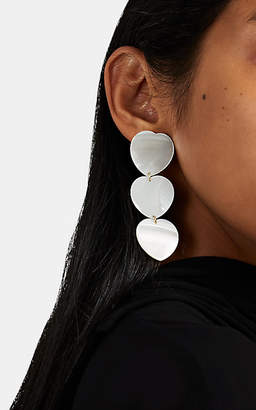 Nina Kastens Women's Big Heart Earrings - Silver