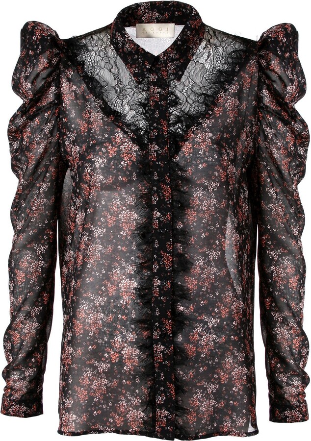Aggi by Halewski Chiffon Shirt Cunegonde Caviar