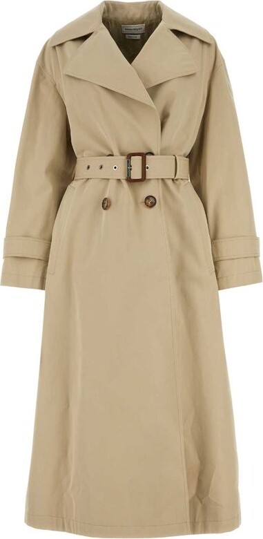 Alexander McQueen Double Breasted Belted Trench Coat