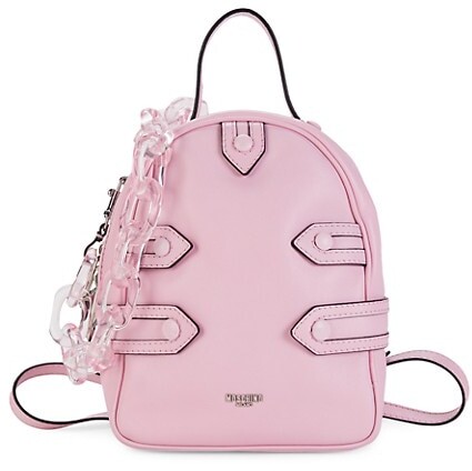 light pink leather backpack
