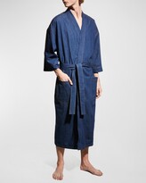 Thumbnail for your product : Majestic International Men's Jasper Terry-Lined Denim Kimono Robe