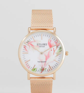 Reclaimed Vintage Inspired Bloom Mesh Watch In Rose Gold 36mm Exclusive To Asos