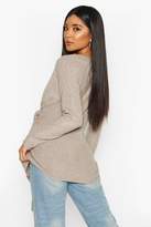 Thumbnail for your product : boohoo Twist Front Slouchy Jumper
