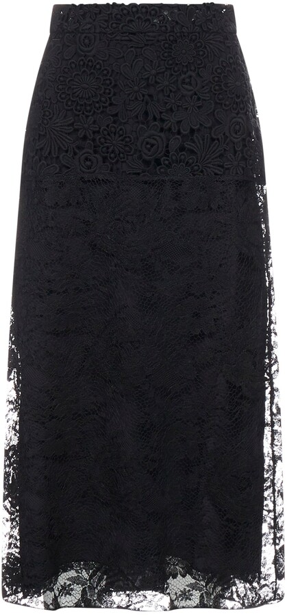 black a line lace skirt