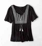 Thumbnail for your product : American Eagle Embroidered Peasant Top